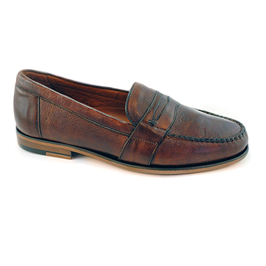 Alan Payne Wellesley Deerskin Penny Loafers Almond