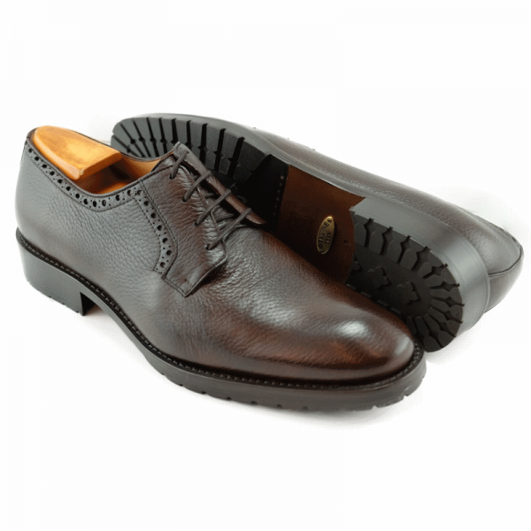 Alan Payne Woolf Deerskin Lace Up Shoes Tobacco