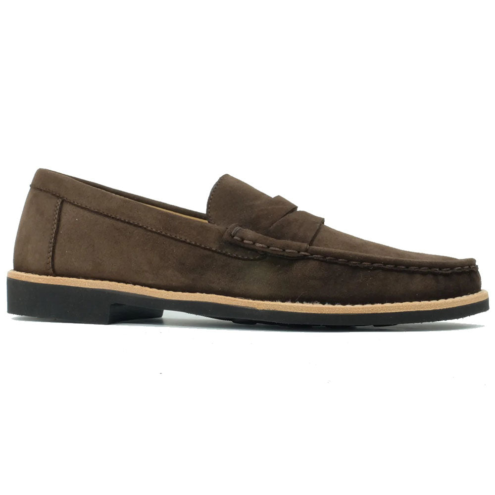 Alan Payne Worchester Suede Penny Loafers Brown