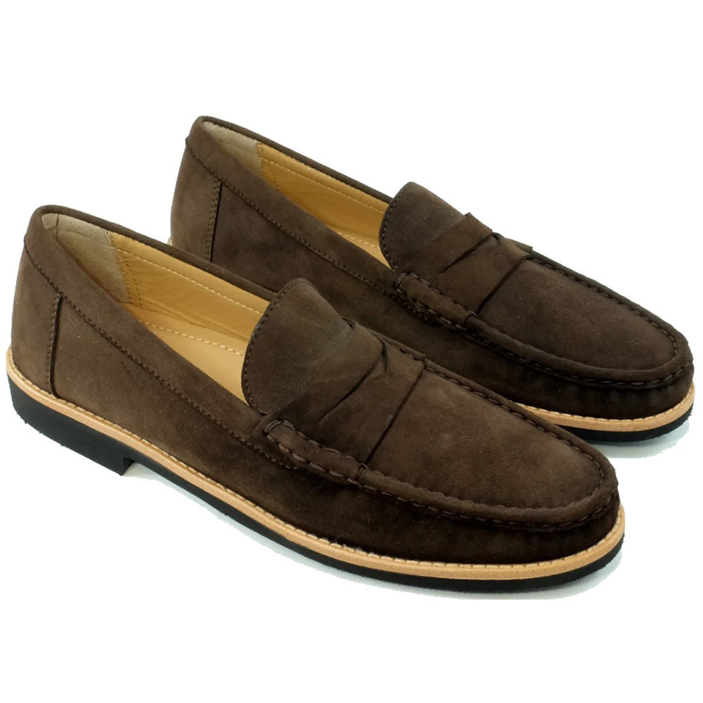 Alan Payne Worchester Suede Penny Loafers Brown