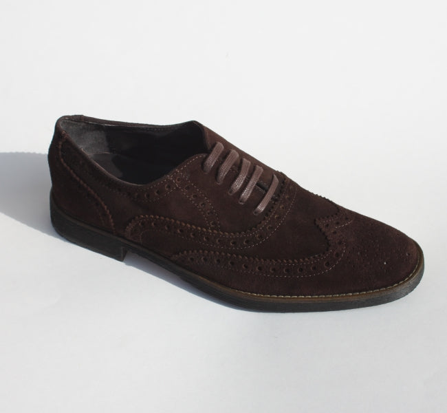 Alan Payne Umbria Wingtip Suede Shoes Chocolate