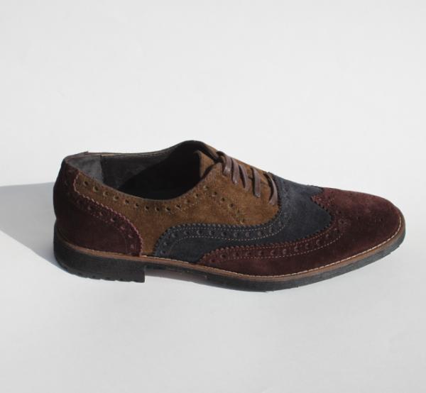 Alan Payne Umbria Wingtip Suede Shoes Tri-Tone