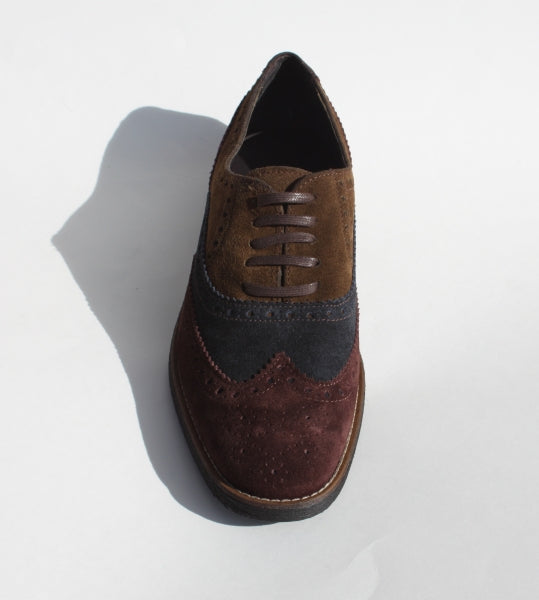 Alan Payne Umbria Wingtip Suede Shoes Tri-Tone