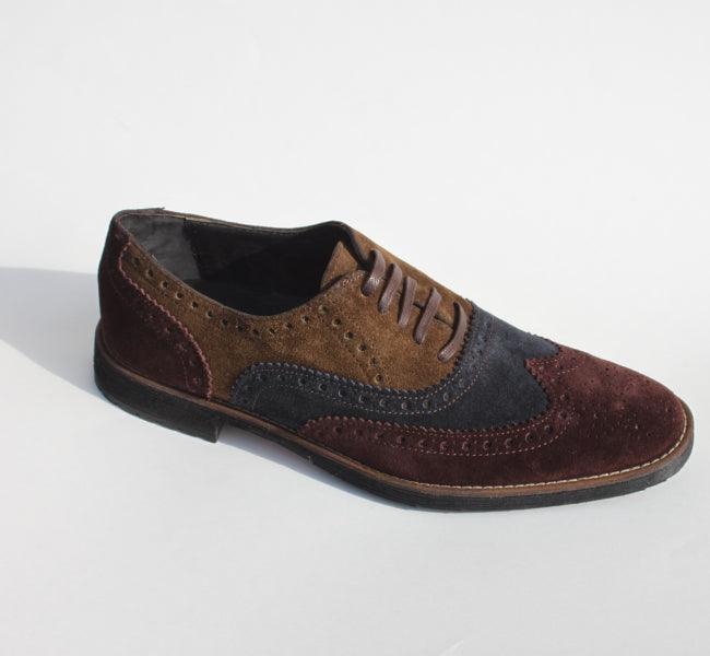 Alan Payne Umbria Wingtip Suede Shoes Tri-Tone