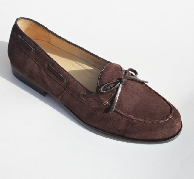 Alan Payne Vino Suede Twist Tie Loafers Brown