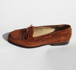 Alan Payne Vino Suede Twist Tie Loafers Honey