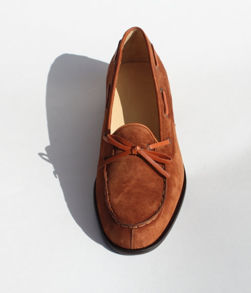 Alan Payne Vino Suede Twist Tie Loafers Honey