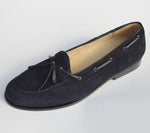 Alan Payne Vino Suede Twist Tie Loafers Navy