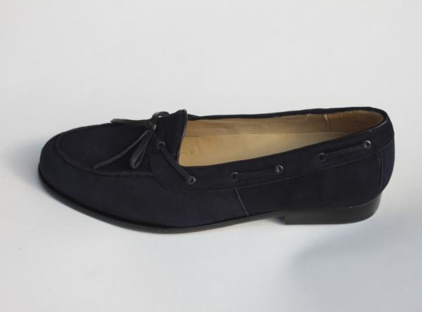 Alan Payne Vino Suede Twist Tie Loafers Navy