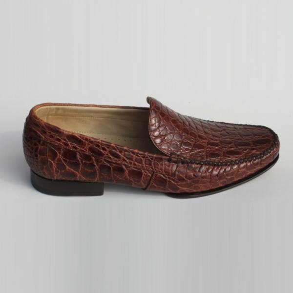 Alan Payne Virgo Genuine Crocodile Loafers Cognac