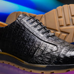 Marco Di Milano Alonzo Caiman Crocodile Sneakers Black