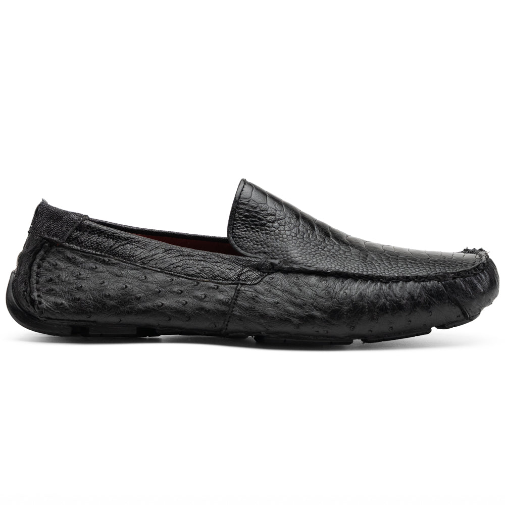 Marco Di Milano Alba Ostrich Leg Driving Shoe Black