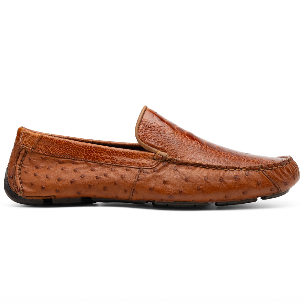 Marco Di Milano Alba Ostrich Leg Driving Shoe Brandy