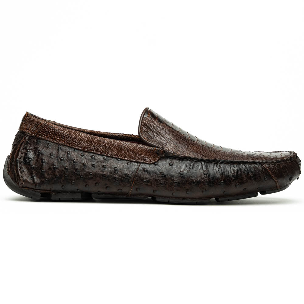 Marco Di Milano Alba Ostrich Leg Driving Shoe Tobacco