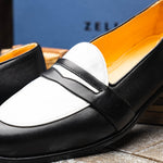 Zelli Alba Calfskin Loafers Black / White (15-300-BKW)