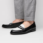 Zelli Alba Calfskin Loafers Black / White (15-300-BKW)