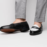 Zelli Alba Calfskin Loafers Black / White (15-300-BKW)
