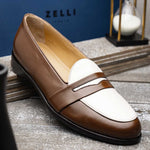 Zelli Alba Calfskin Loafers Camel / Cream (15-300-CRM)