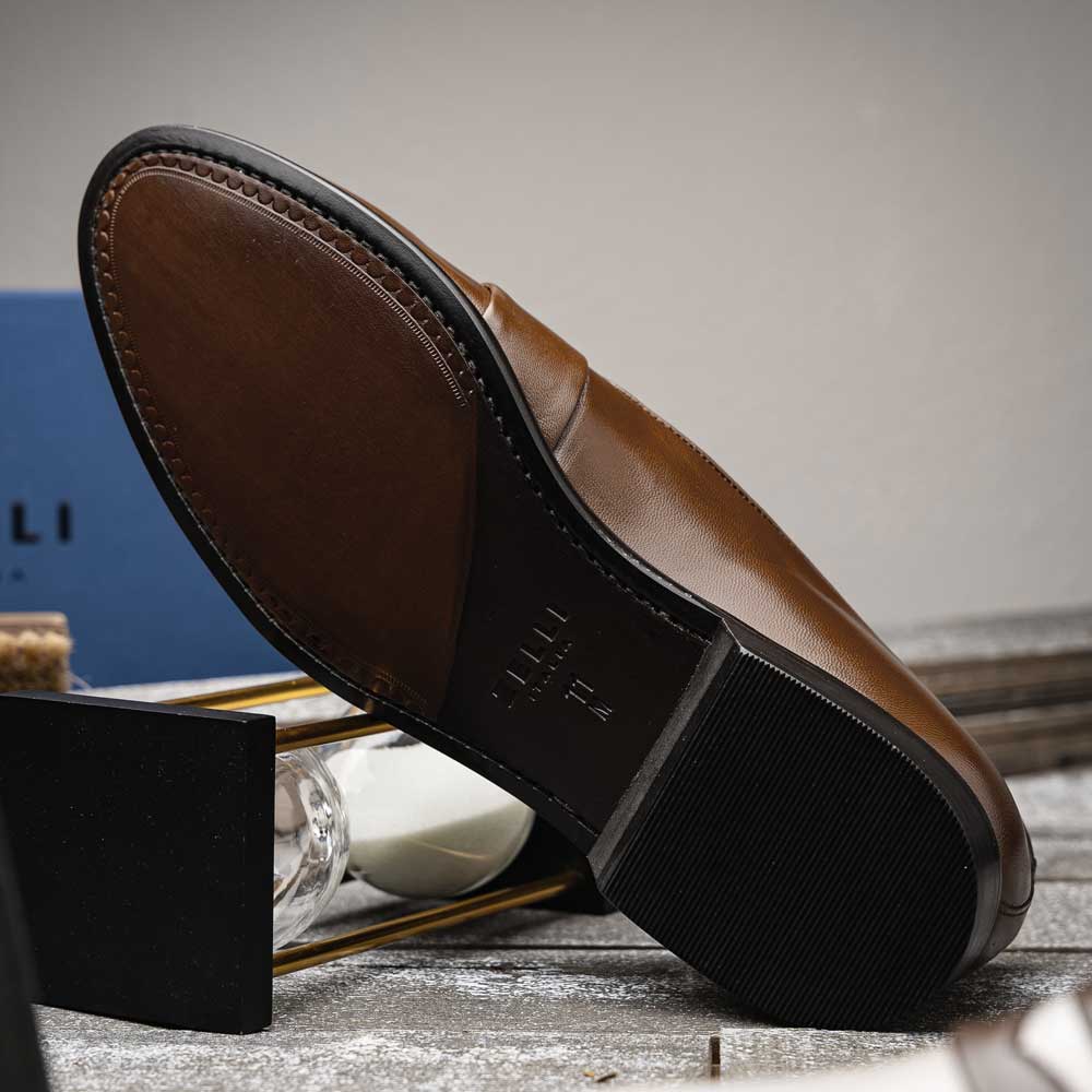 Zelli Alba Calfskin Loafers Camel / Cream (15-300-CRM)