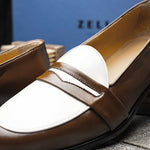 Zelli Alba Calfskin Loafers Camel / Cream (15-300-CRM)