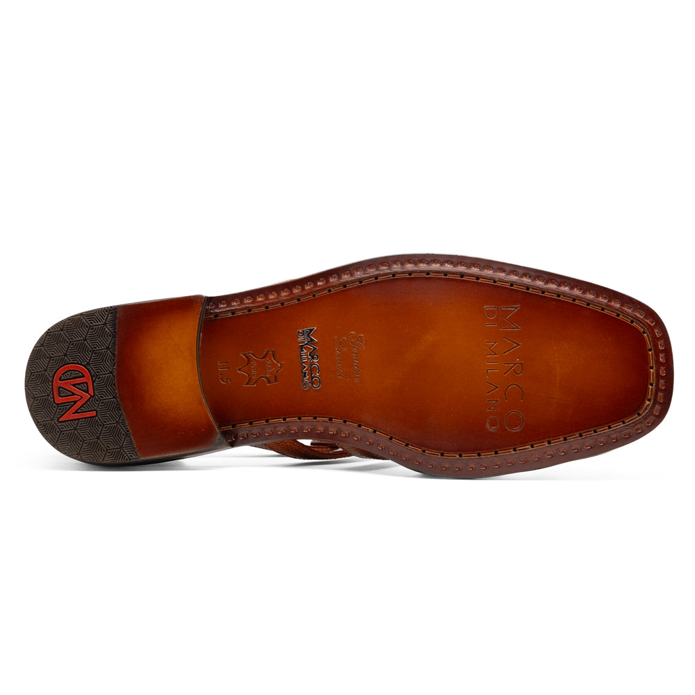 Marco Di Milano Albero Lizard & Goatskin Fisherman Sandal Brandy