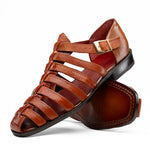 View product image 3: Marco Di Milano Albero Lizard & Goatskin Fisherman Sandal Brandy