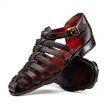View product image 3: Marco Di Milano Albero Lizard & Goatskin Fisherman Sandal Brown