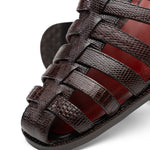 View product image 4: Marco Di Milano Albero Lizard & Goatskin Fisherman Sandal Brown
