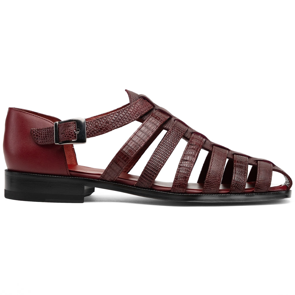 Marco Di Milano Albero Lizard & Goatskin Fisherman Sandal Wine