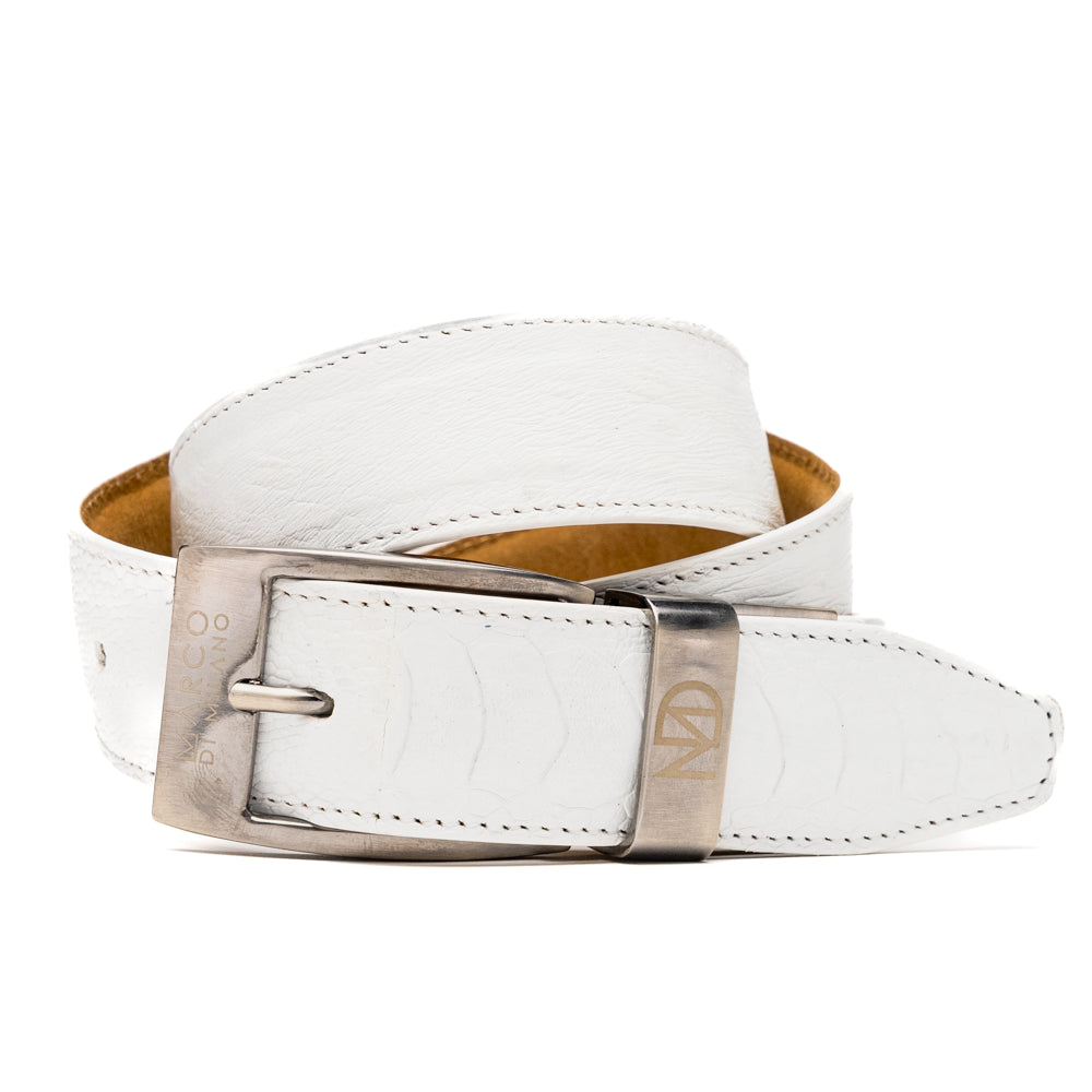 Marco Di Milano Alessio Ostrich Belt White