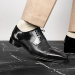 Belvedere Studio Alexander Deerskin & Nappa Derby Black