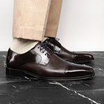Belvedere Studio Alexander Deerskin & Nappa Derby Brown