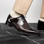 Belvedere Studio Alexander Deerskin & Nappa Derby Brown