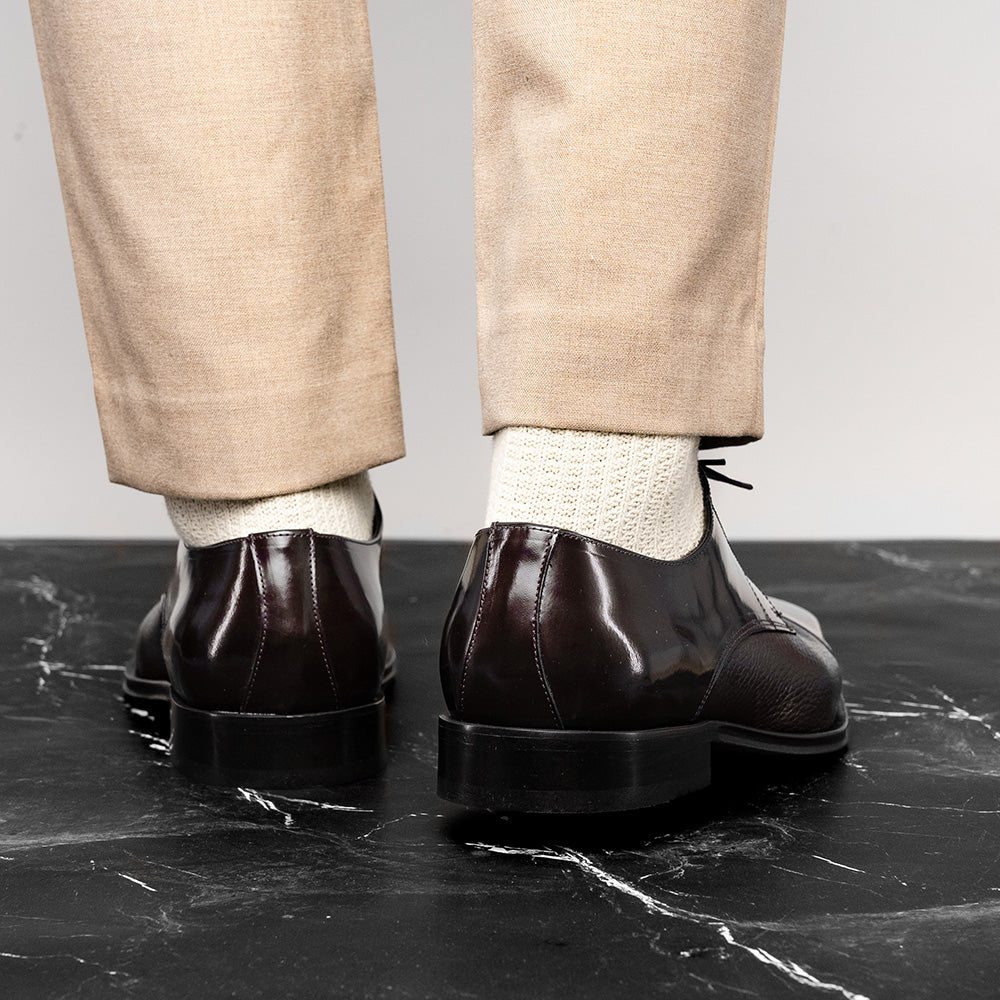 Belvedere Studio Alexander Deerskin & Nappa Derby Brown