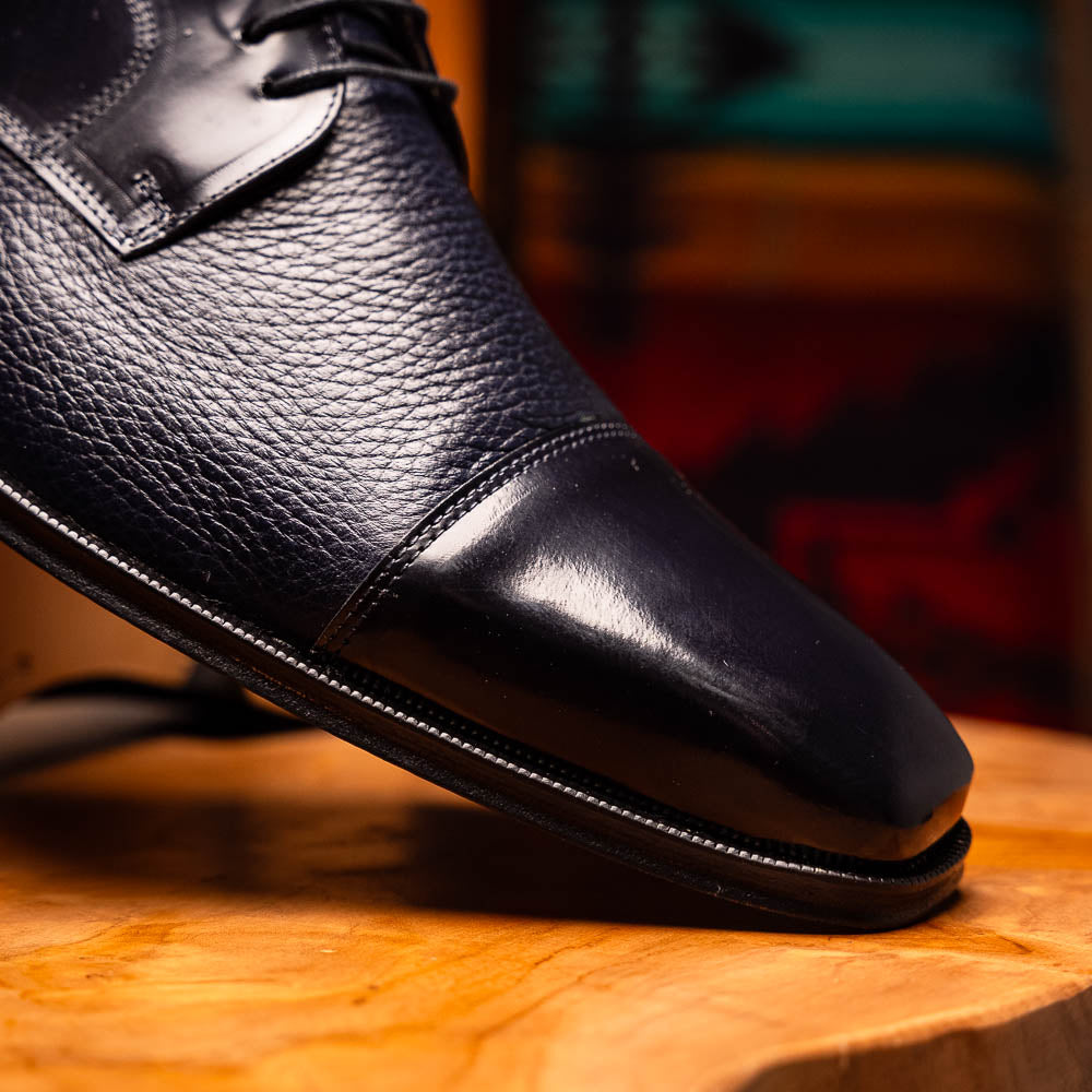 Belvedere Studio Alexander Deerskin & Nappa Derby Navy