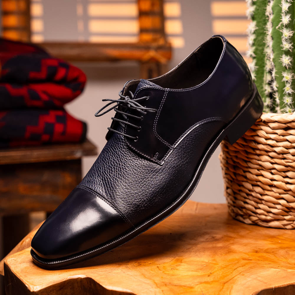 Belvedere Studio Alexander Deerskin & Nappa Derby Navy