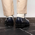 Belvedere Studio Alexander Deerskin & Nappa Derby Navy