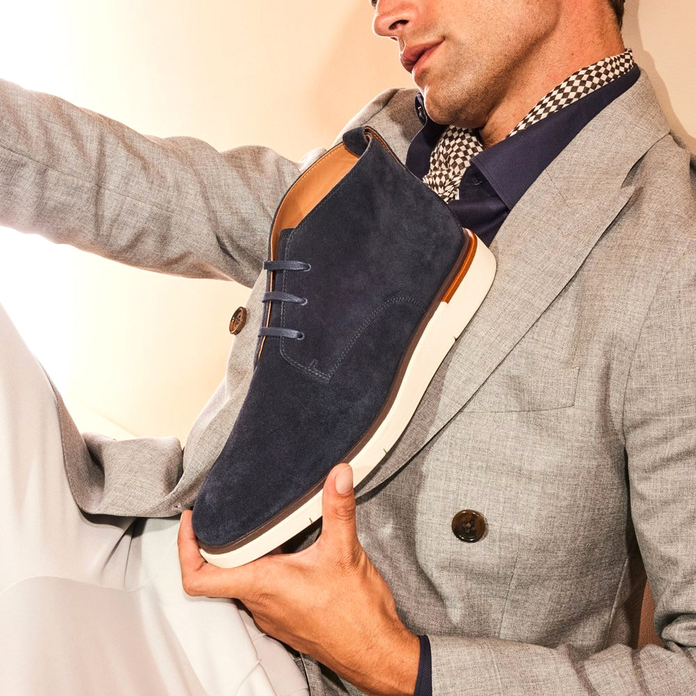 Allen Edmonds Carson Suede Hybrid Chukka Boots Sea (7386)