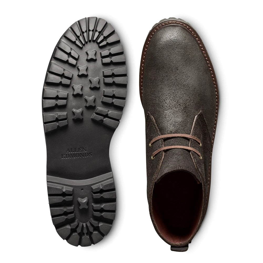 Allen Edmonds Chandler Waxed Suede Lug Chukka Boots Dark Brown