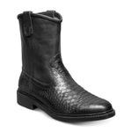 Allen Edmonds Dallas Roper Snake Print Leather Low Boots Black (7808)