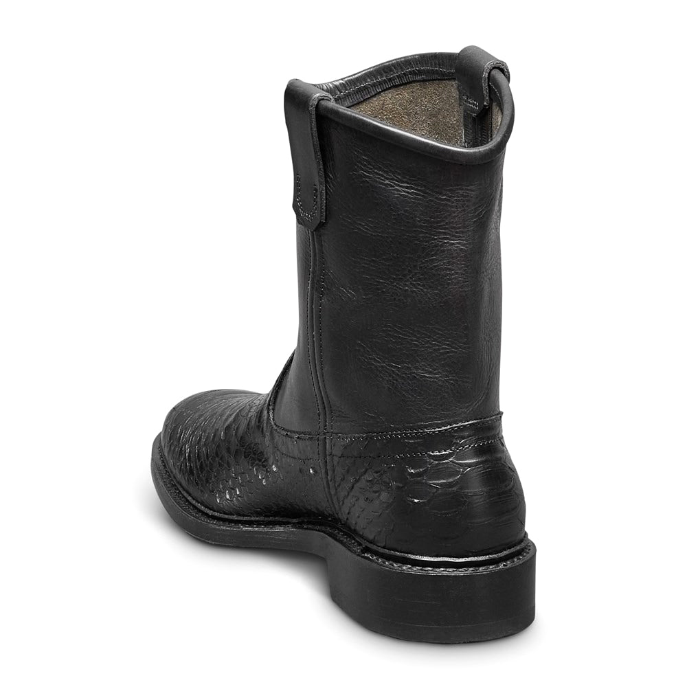 Allen Edmonds Dallas Roper Snake Print Leather Low Boots Black (7808)