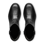 Allen Edmonds Dallas Roper Snake Print Leather Low Boots Black (7808)
