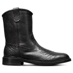 Allen Edmonds Dallas Roper Snake Print Leather Low Boots Black (7808)