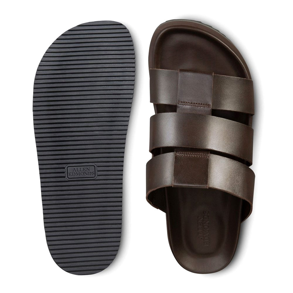 Allen Edmonds Davis Leather Sandal Dark Brown (6957)