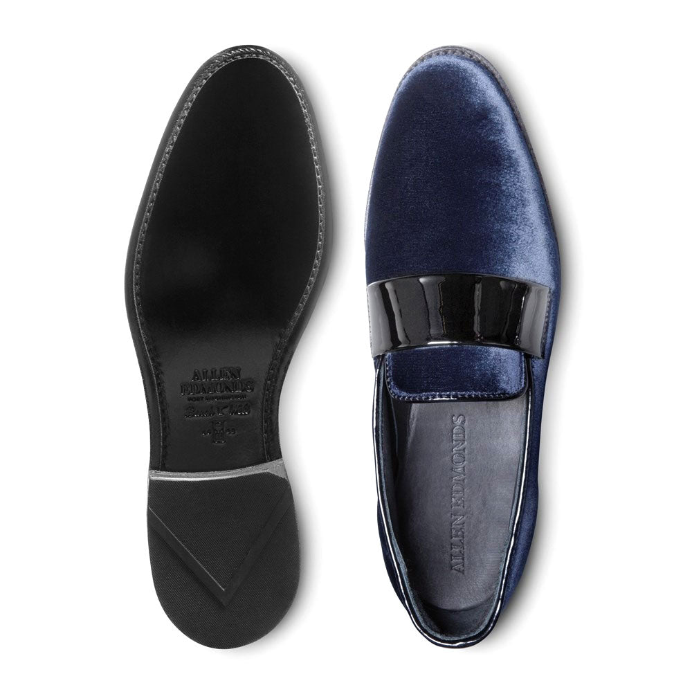 Allen Edmonds Holiday James Velvet & Patent Leather Dress Loafer Navy (7329)
