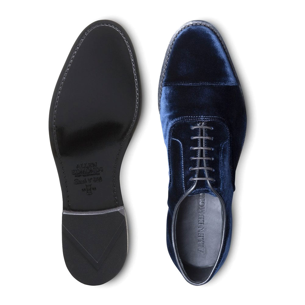 Allen Edmonds Holiday Park Avenue Velvet Cap-toe Oxford Dress Shoe Navy (7334)