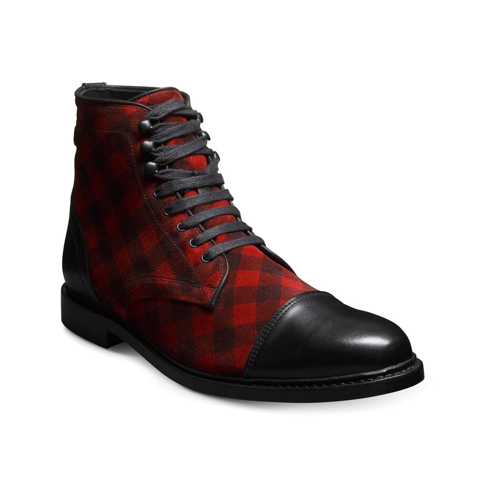 Allen Edmonds Landon Printed Suede Cap-toe Boots Red/Black (6143)