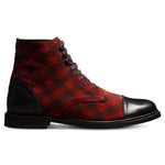 Allen Edmonds Landon Printed Suede Cap-toe Boots Red/Black (6143)