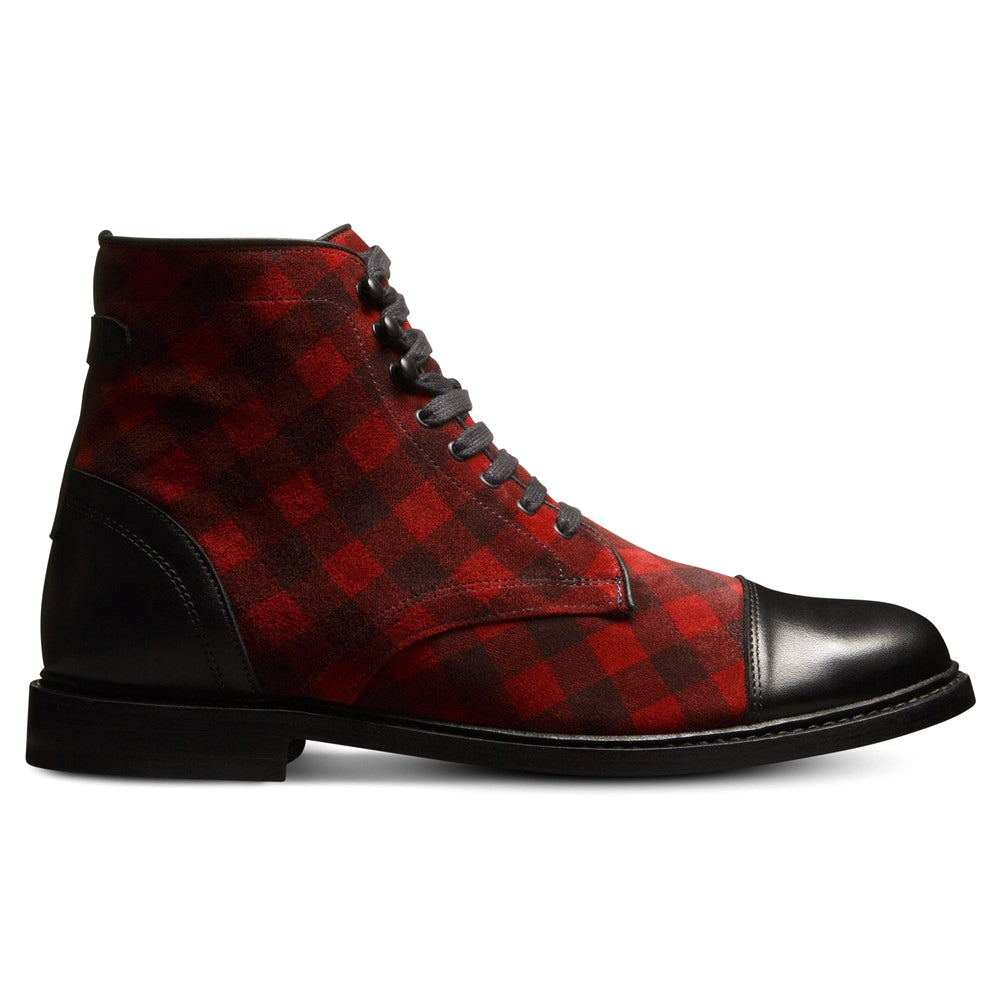 Allen Edmonds Landon Printed Suede Cap-toe Boots Red/Black (6143)