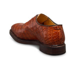 Allen Edmonds Maxwell Reserve Crocodile Plain-toe Derby Dress Shoes Chili Croc (7717)